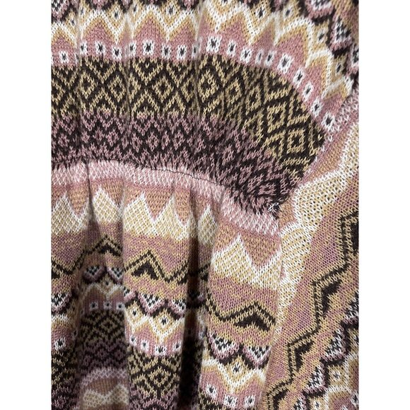 Alison Andrews Sweater Women M Pink Striped Western Boho Aztec Chevron Floral - Picture 3 of 11